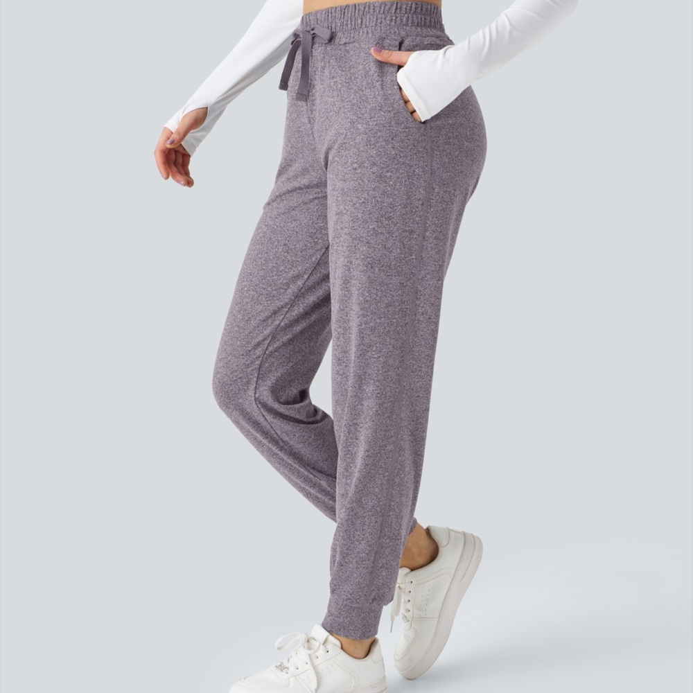 Halara High Waisted Drawstring Pocket Ruched Yoga Joggers - Picture 3 of 4